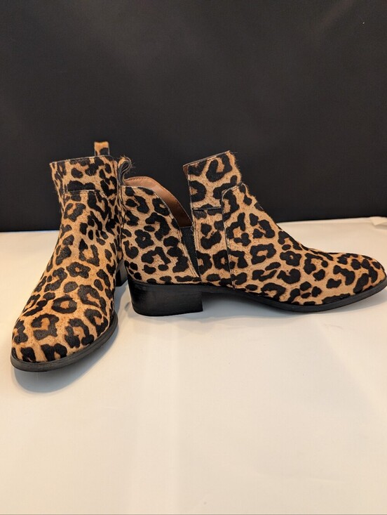 Franco Sarto Shoes - Franco Sarto Leopard Leather Hair-On-Hide Ankle Boots 7.5